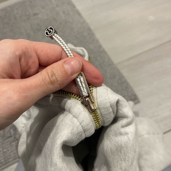 Lulumeon scuba hoodie heathered light cotton fleece gold with rose gold zip - Picture 11 of 13